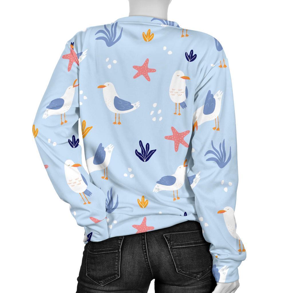 Seagull Print Pattern Women's Sweatshirt-grizzshop