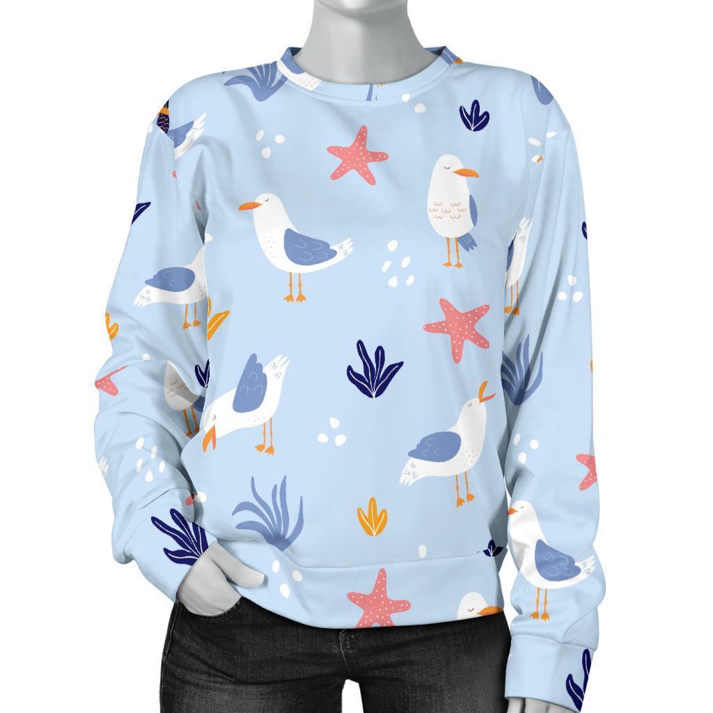 Seagull Print Pattern Women's Sweatshirt-grizzshop