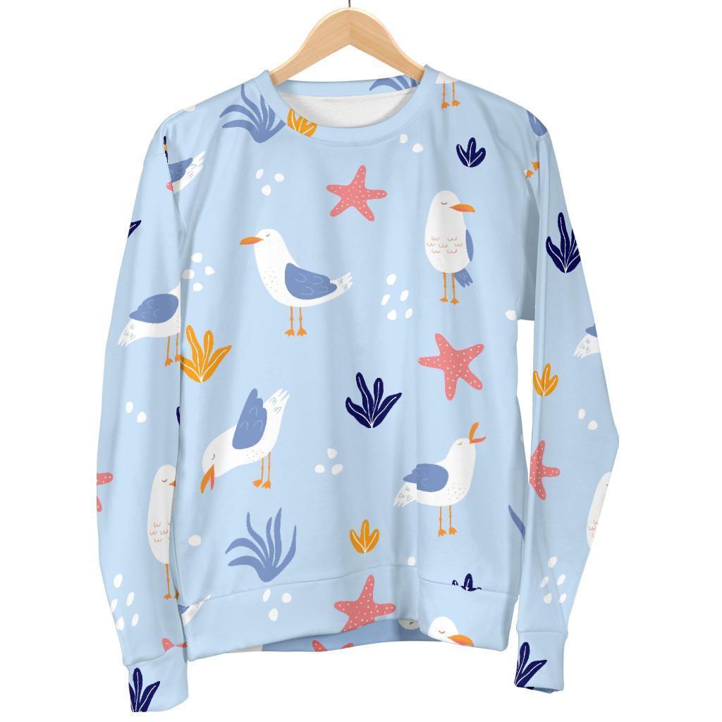 Seagull Print Pattern Women's Sweatshirt-grizzshop