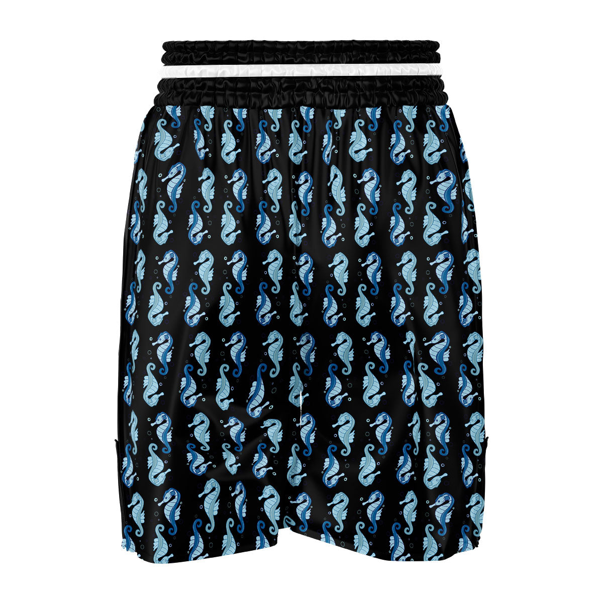 Seahorse Blue Print Pattern Boxing Shorts-grizzshop