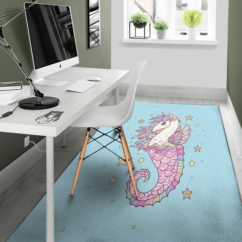 Seahorse Colorful Print Floor Mat-grizzshop