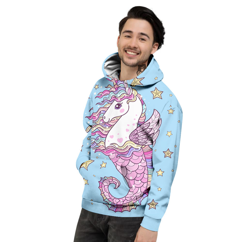 Seahorse Colorful Print Men's Hoodie-grizzshop