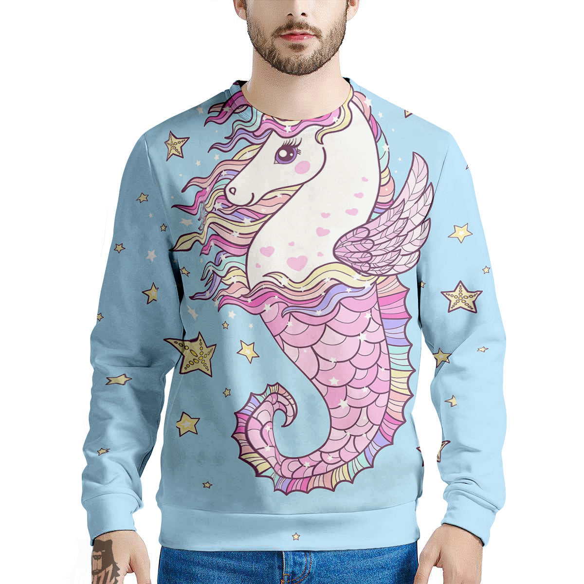 Seahorse Colorful Print Men's Sweatshirt-grizzshop