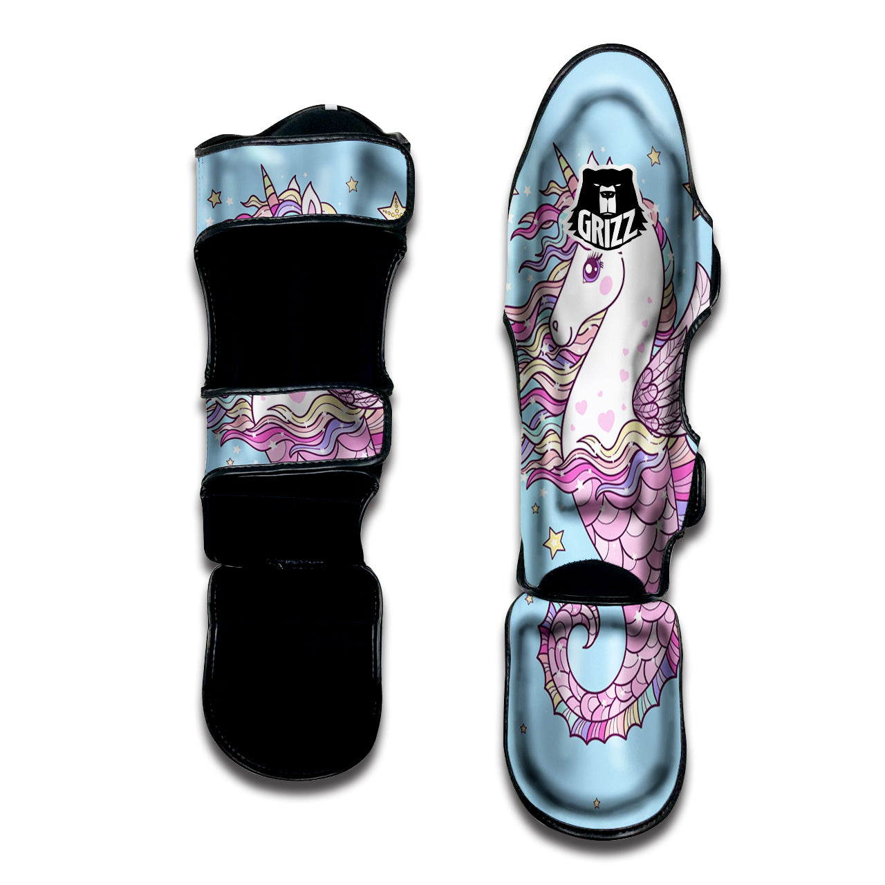 Seahorse Colorful Print Muay Thai Shin Guards-grizzshop