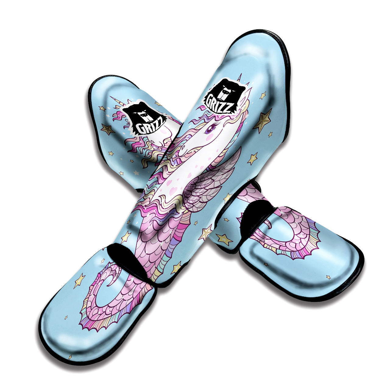 Seahorse Colorful Print Muay Thai Shin Guards-grizzshop