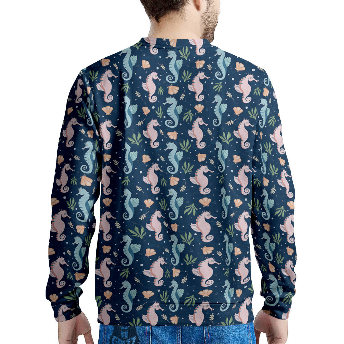 Seahorse Colorful Print Pattern Men's Sweatshirt-grizzshop