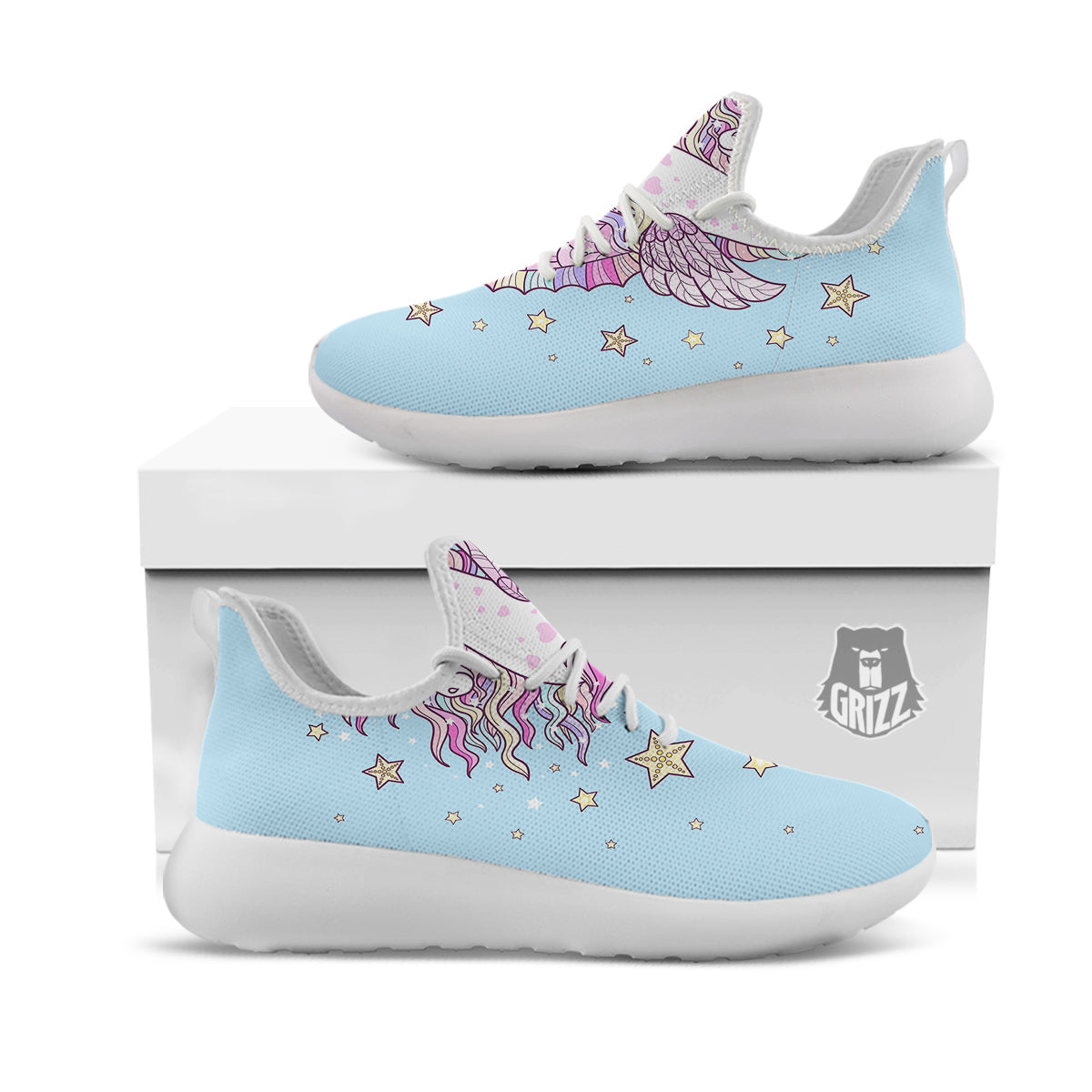 Seahorse Colorful Print White Athletic Shoes-grizzshop
