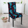 Seahorse Navy Pattern Print Chair Cover-grizzshop