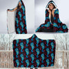 Seahorse Navy Pattern Print Hooded Blanket-grizzshop