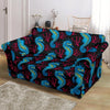 Seahorse Navy Pattern Print Loveseat Cover-grizzshop