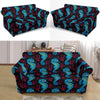 Seahorse Navy Pattern Print Loveseat Cover-grizzshop