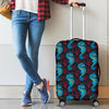 Seahorse Navy Pattern Print Luggage Cover Protector-grizzshop