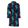 Seahorse Navy Pattern Print Men Long Robe-grizzshop