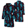 Seahorse Navy Pattern Print Men Long Robe-grizzshop