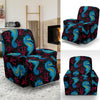 Seahorse Navy Pattern Print Recliner Cover-grizzshop