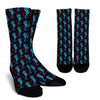 Seahorse Navy Pattern Print Unisex Crew Socks-grizzshop