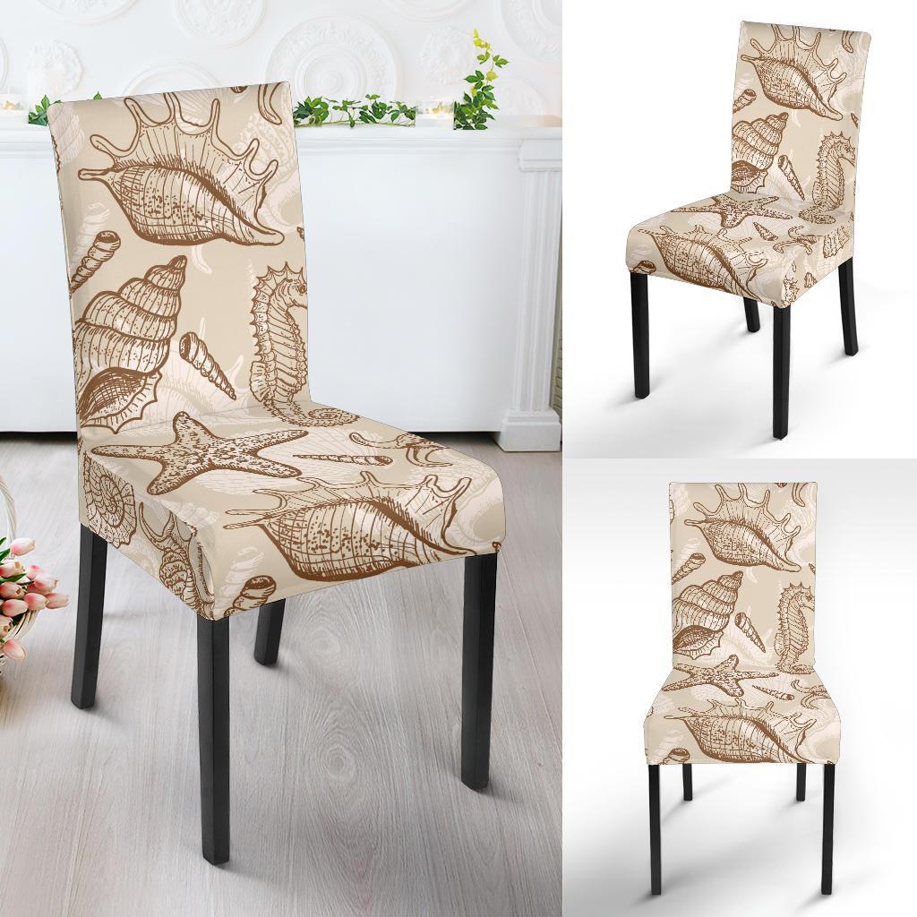 Seahorse Pattern Print Chair Cover-grizzshop