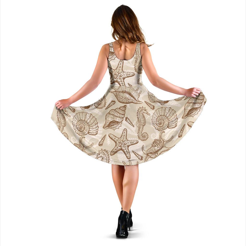 Seahorse Pattern Print Dress-grizzshop