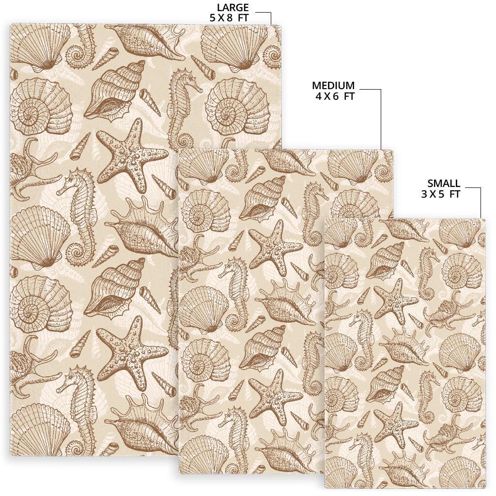 Seahorse Pattern Print Floor Mat-grizzshop