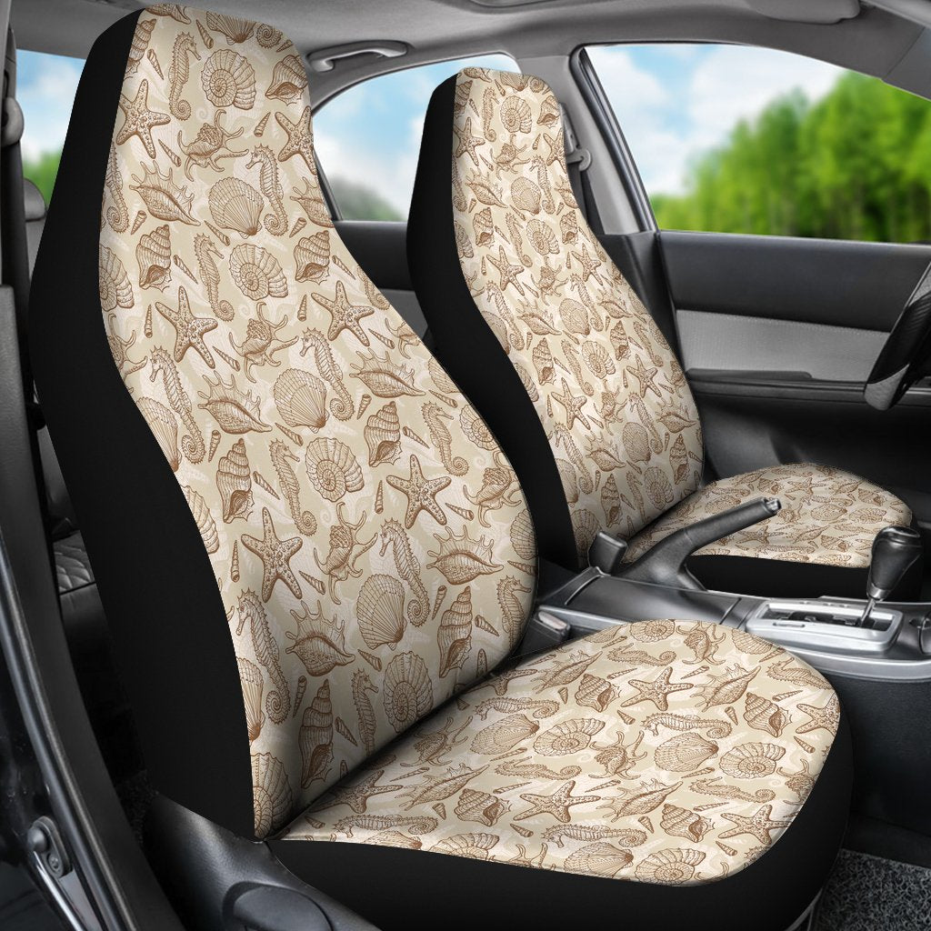 Seahorse Pattern Print Universal Fit Car Seat Cover-grizzshop