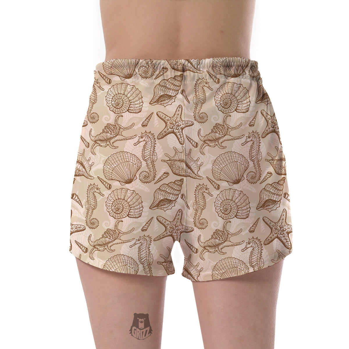 Seahorse Pattern Print Women's Shorts-grizzshop