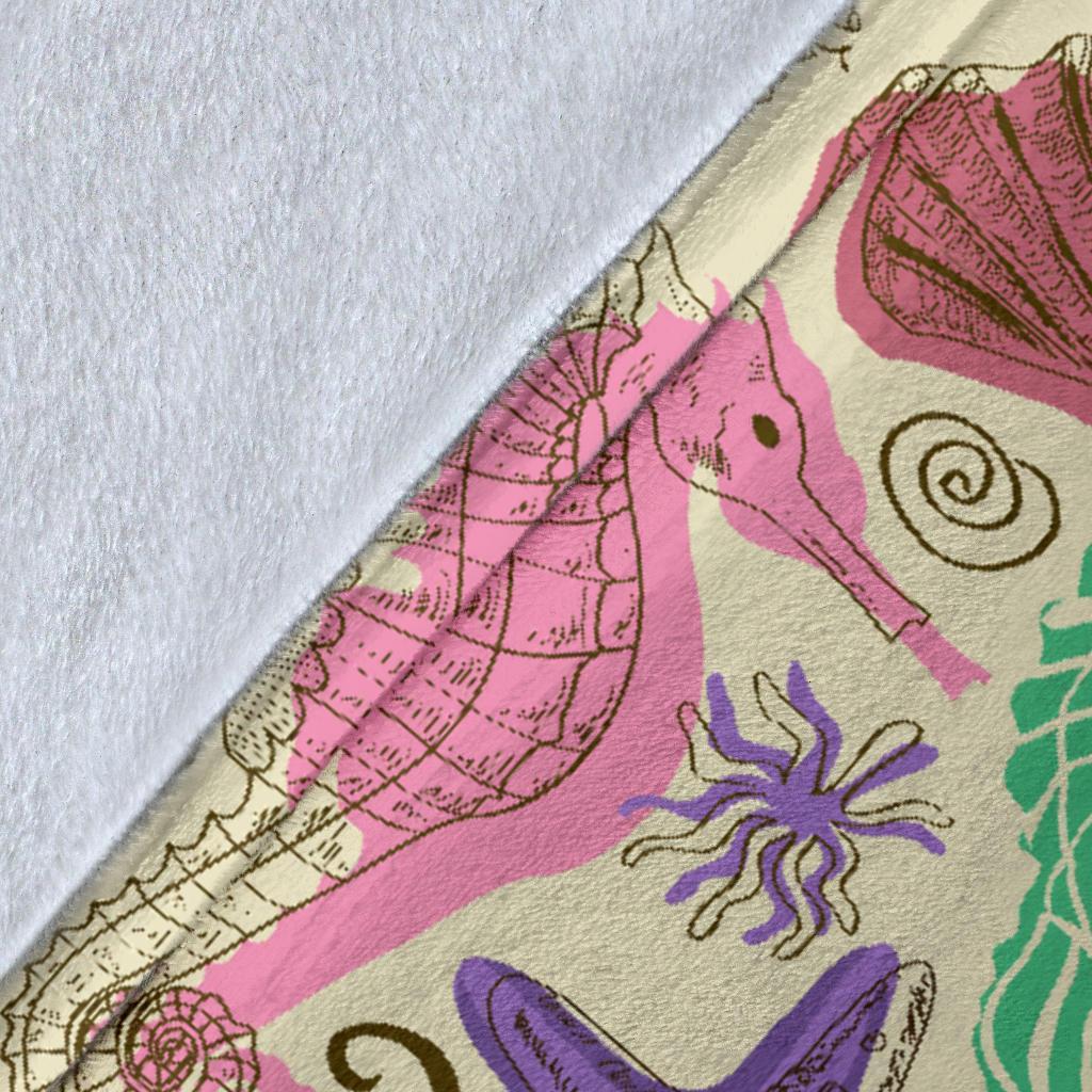 Seahorse Print Pattern Blanket-grizzshop