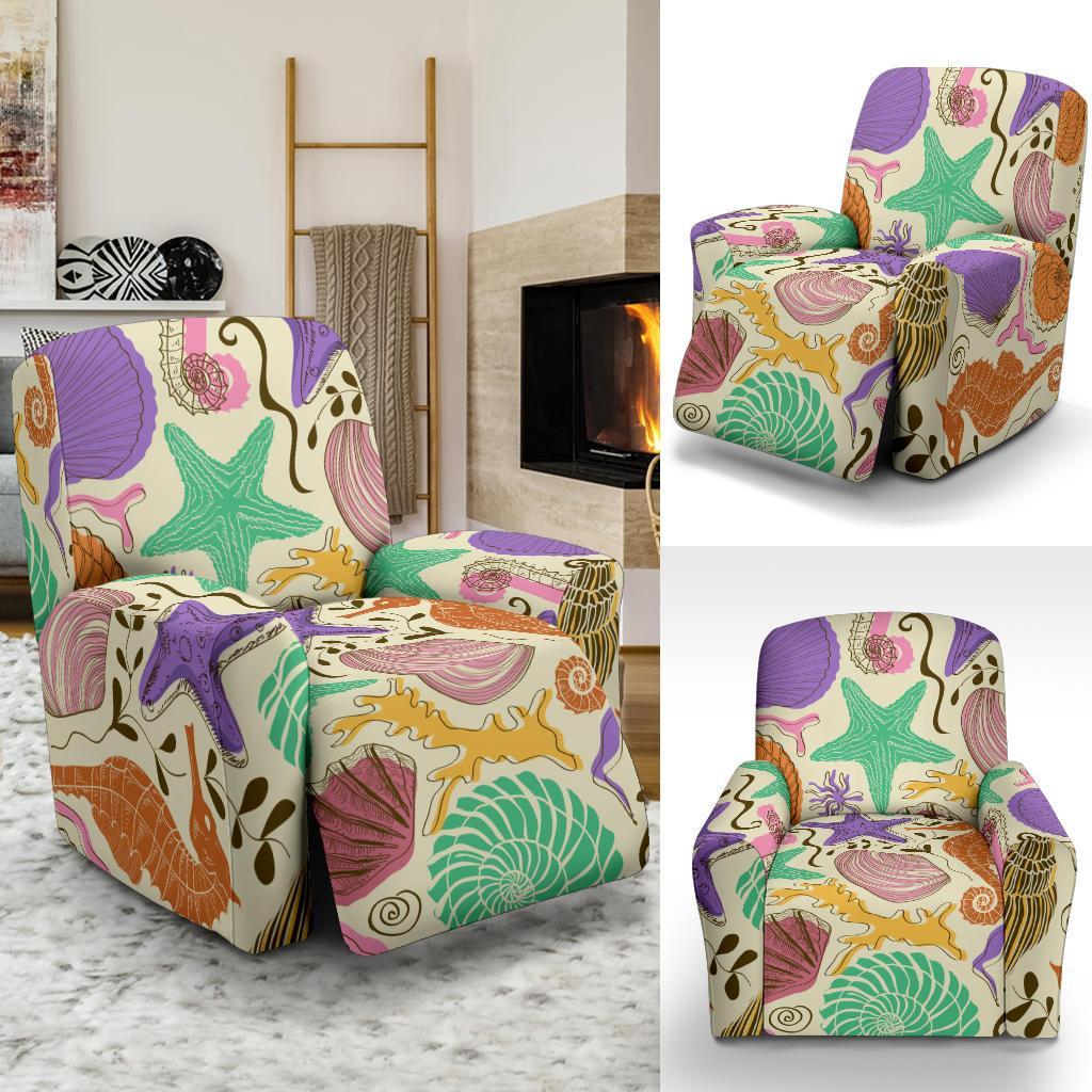 Seahorse Print Pattern Recliner Cover-grizzshop