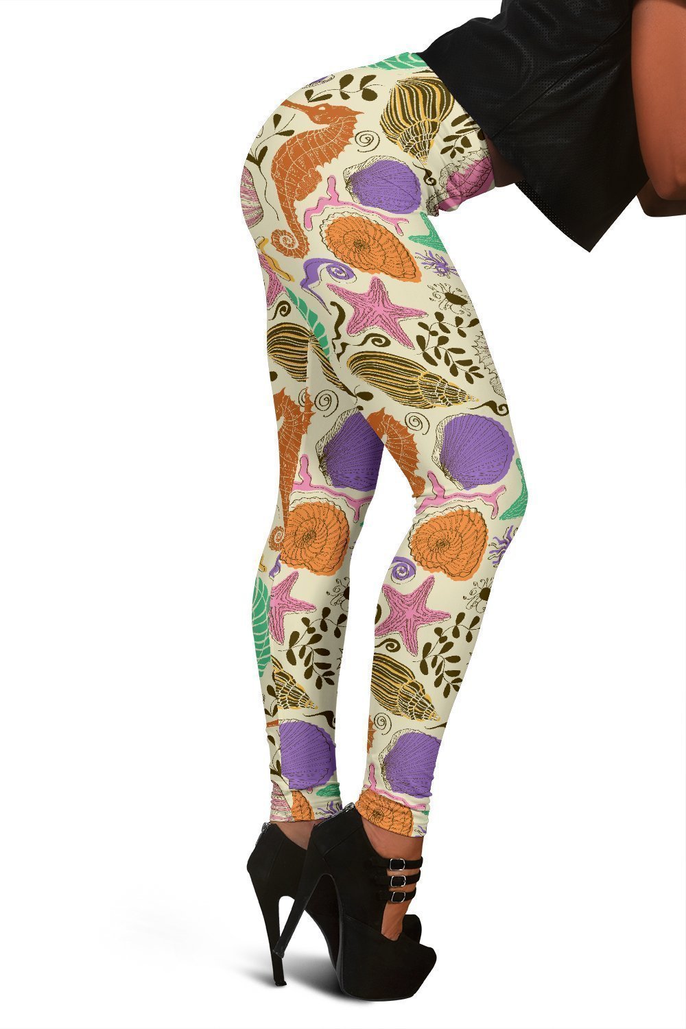 Seahorse Print Pattern Women Leggings-grizzshop