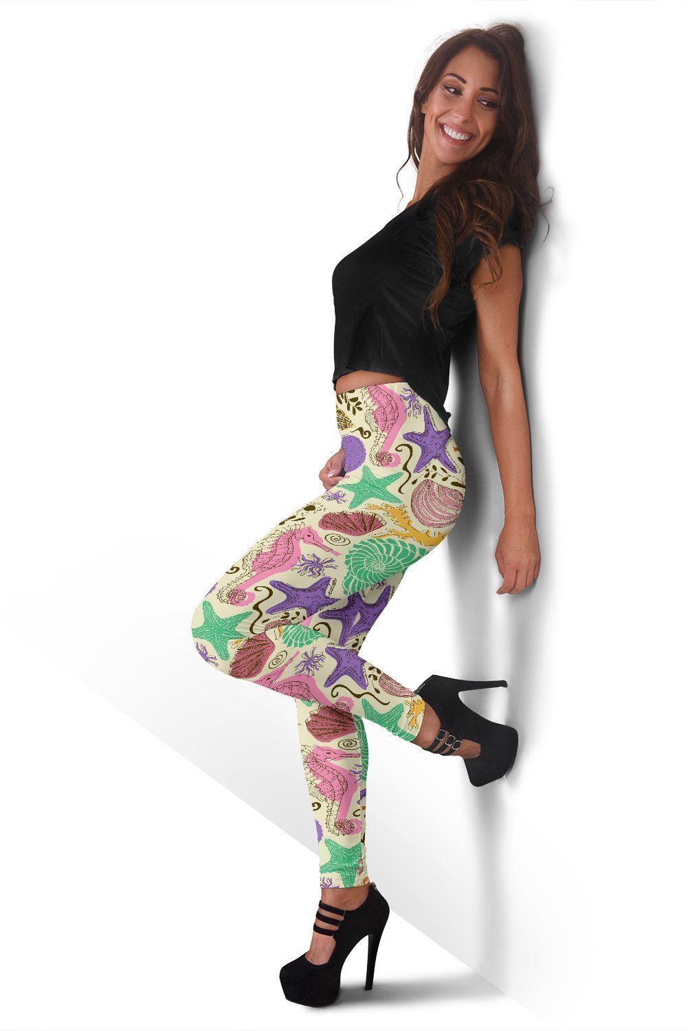 Seahorse Print Pattern Women Leggings-grizzshop