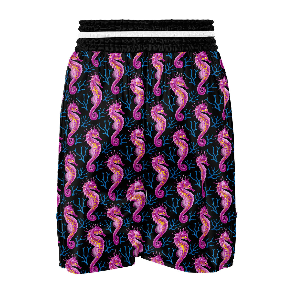 Seahorse Purple Print Pattern Boxing Shorts-grizzshop