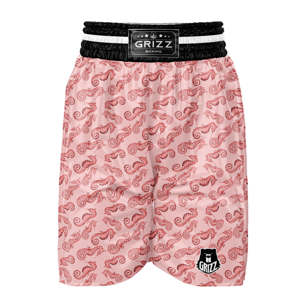 Seahorse Watercolor Print Pattern Boxing Shorts-grizzshop