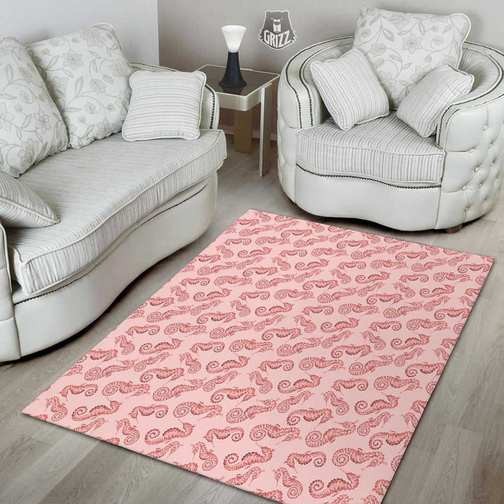 Seahorse Watercolor Print Pattern Floor Mat-grizzshop