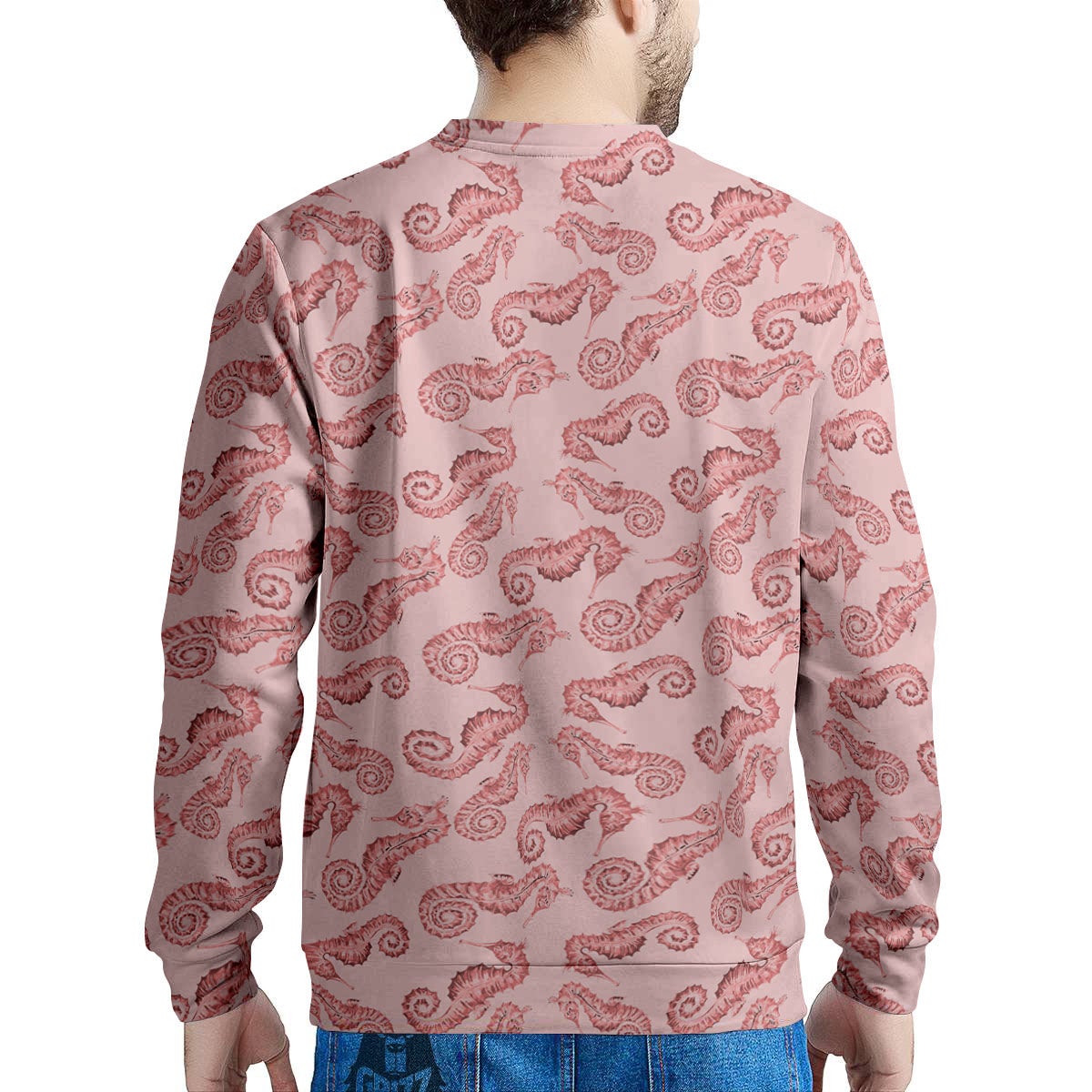Seahorse Watercolor Print Pattern Men's Sweatshirt-grizzshop