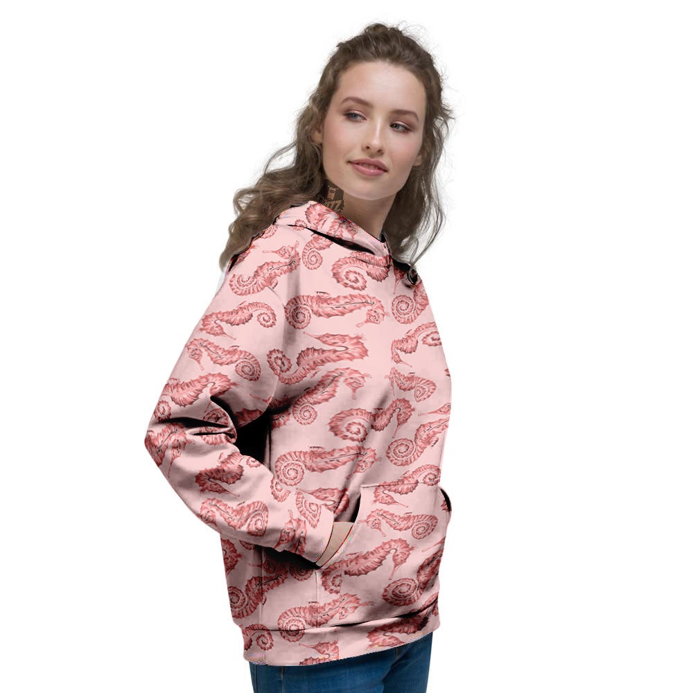 Seahorse Watercolor Print Pattern Women's Hoodie-grizzshop