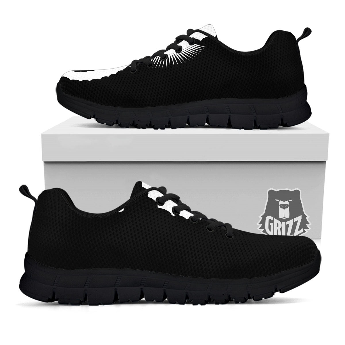 Seahorse White And Black Print Black Sneaker-grizzshop