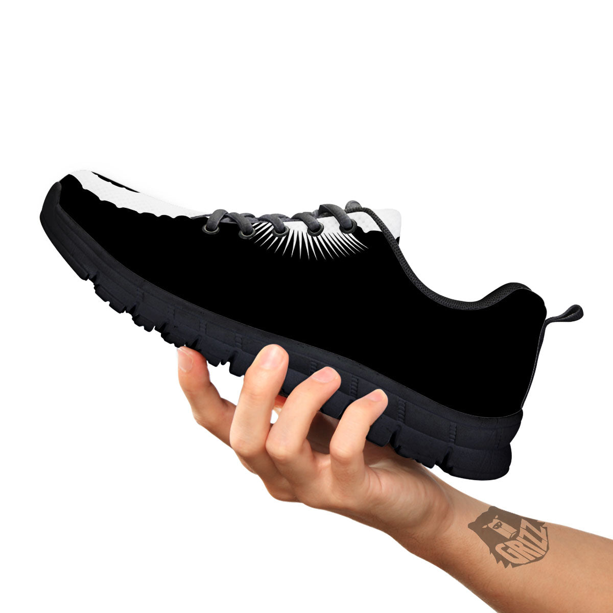 Seahorse White And Black Print Black Sneaker-grizzshop