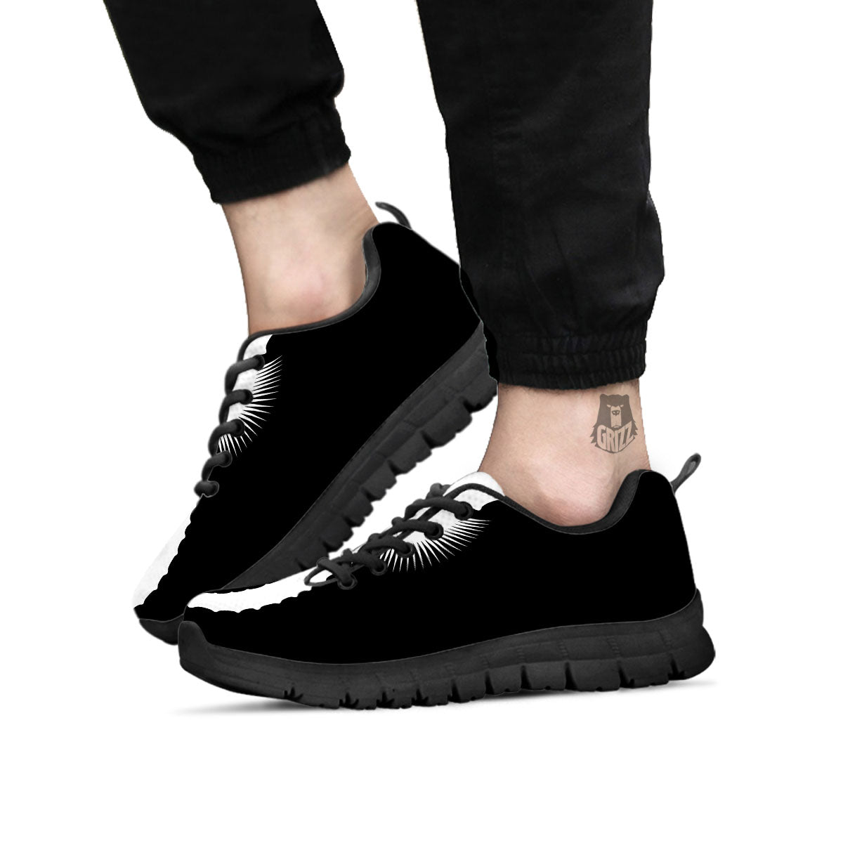 Seahorse White And Black Print Black Sneaker-grizzshop