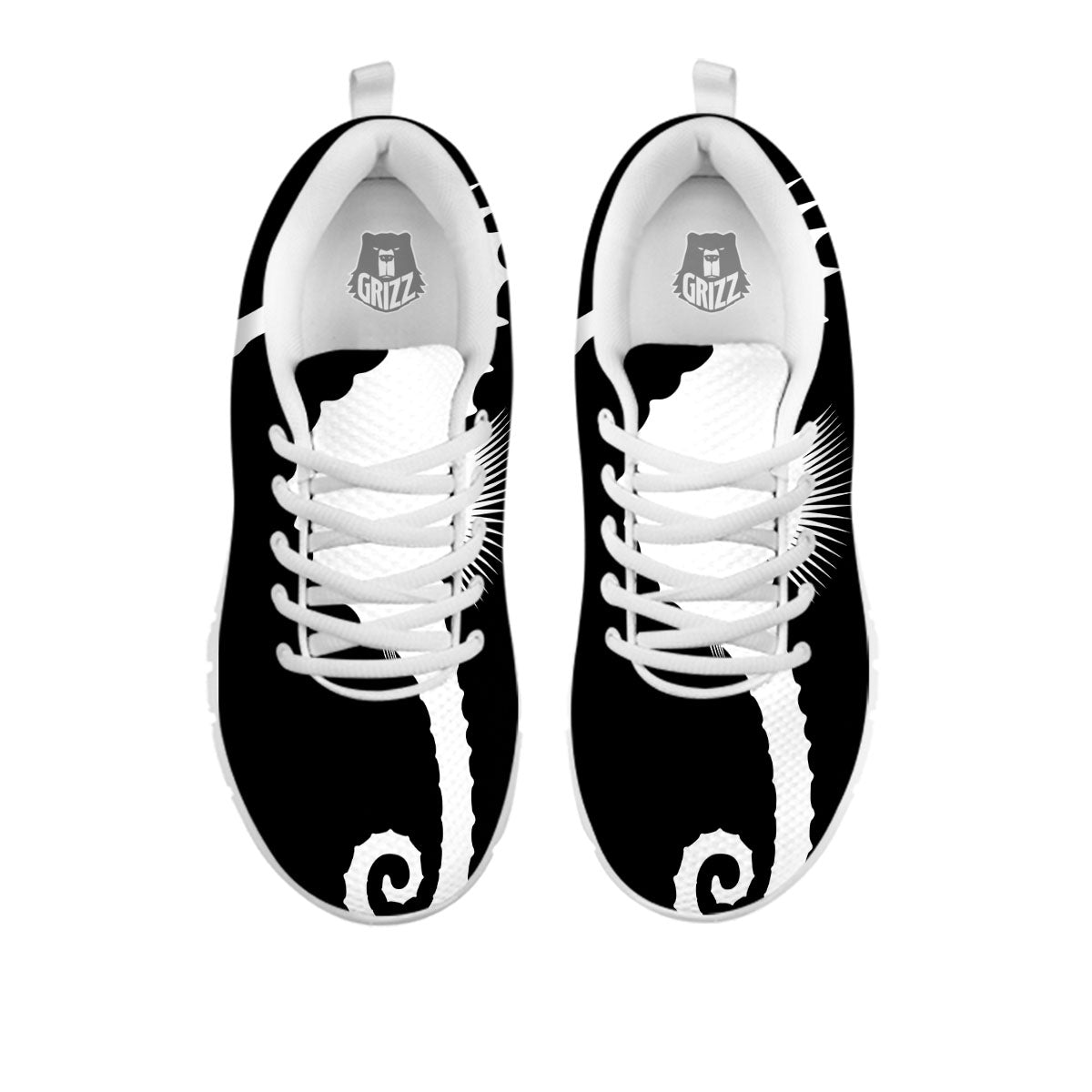 Seahorse White And Black Print White Sneaker-grizzshop