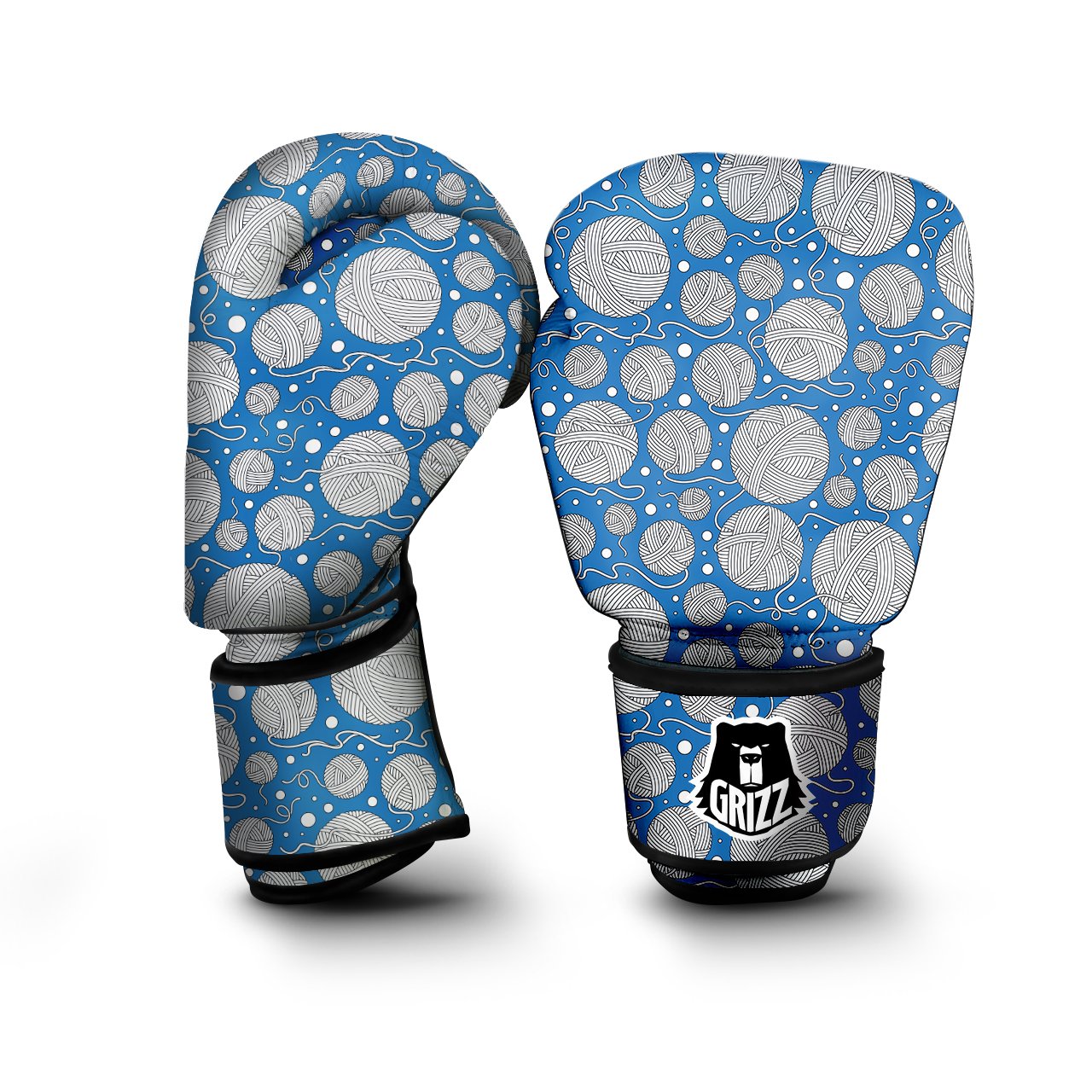 Seamless Yarn Balls Print Pattern Boxing Gloves-grizzshop