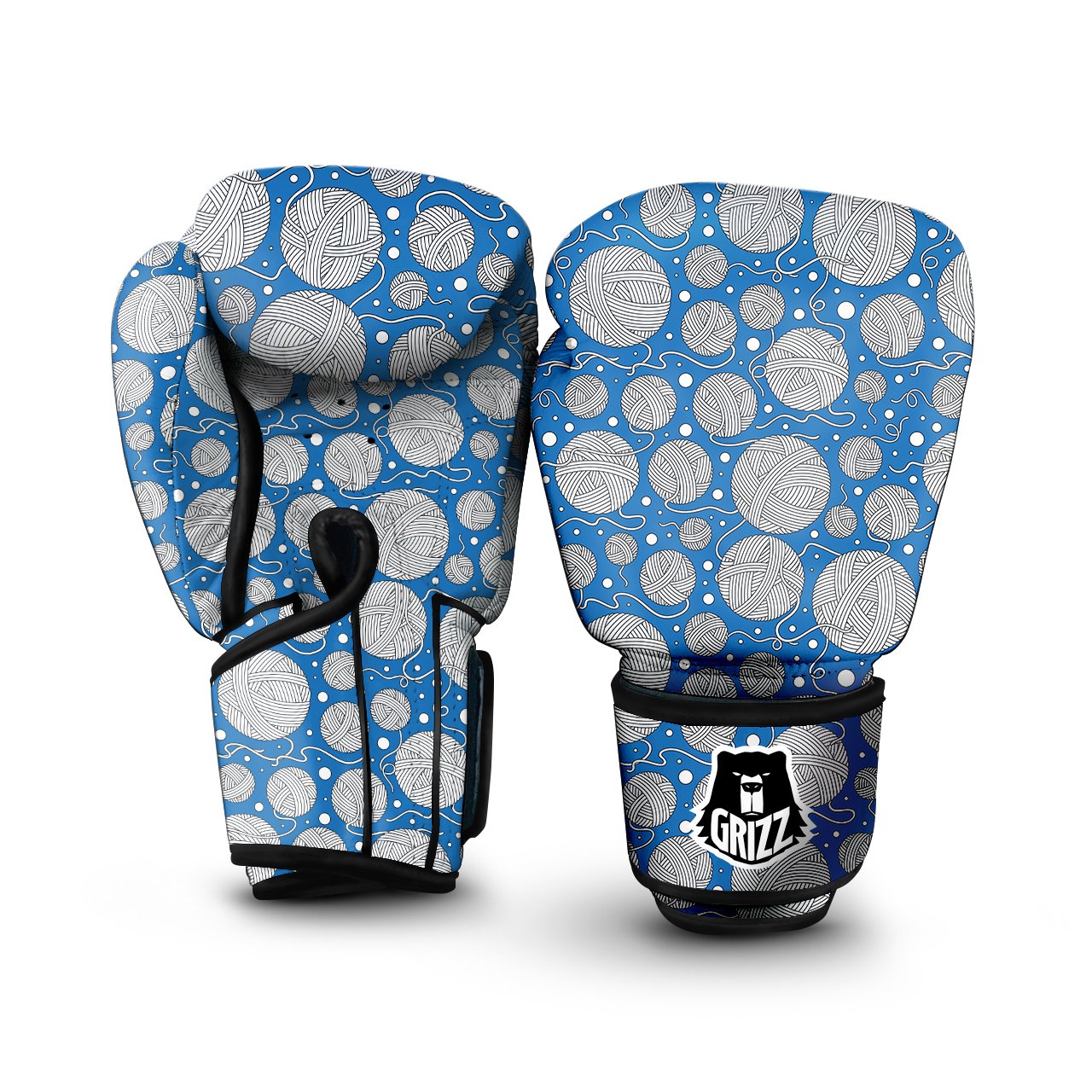 Seamless Yarn Balls Print Pattern Boxing Gloves-grizzshop