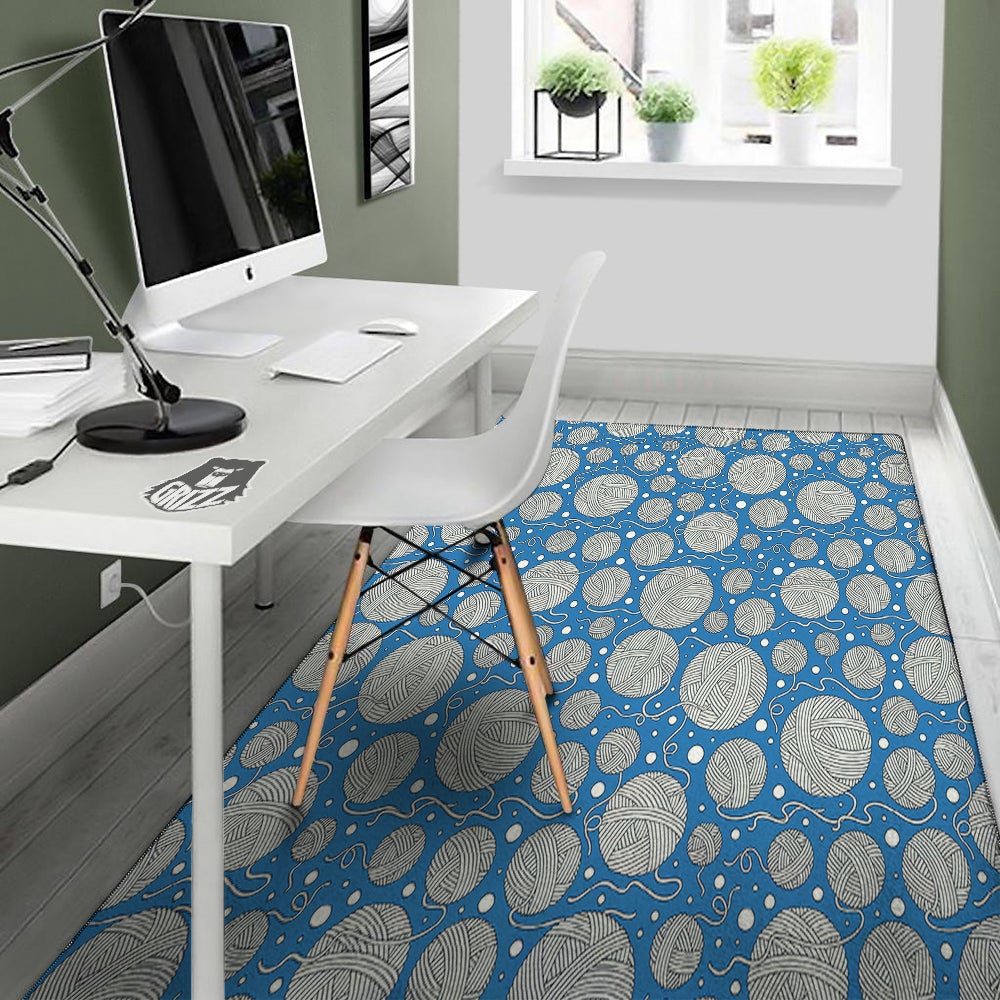 Seamless Yarn Balls Print Pattern Floor Mat-grizzshop