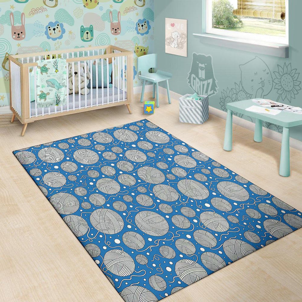 Seamless Yarn Balls Print Pattern Floor Mat-grizzshop