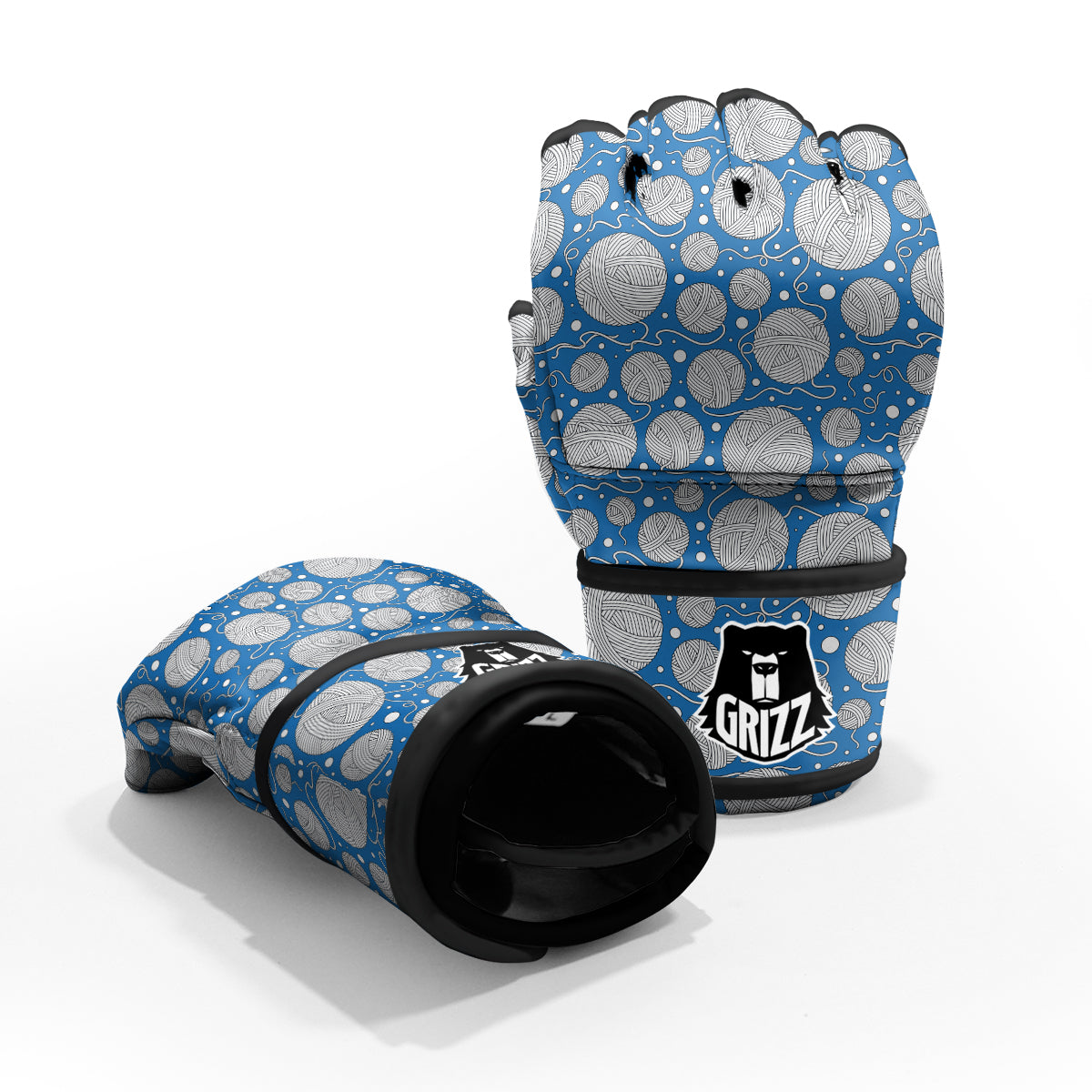 Seamless Yarn Balls Print Pattern MMA Gloves-grizzshop
