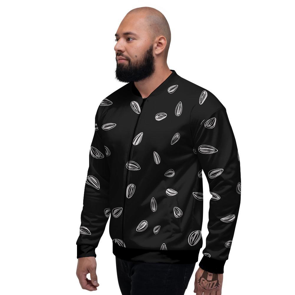 Seeds Sunflower Print Pattern Men's Bomber Jacket-grizzshop