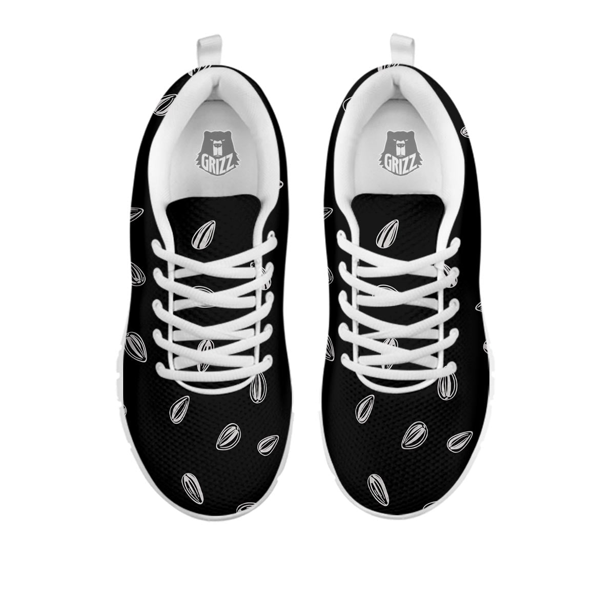 Seeds Sunflower Print Pattern White Sneaker-grizzshop