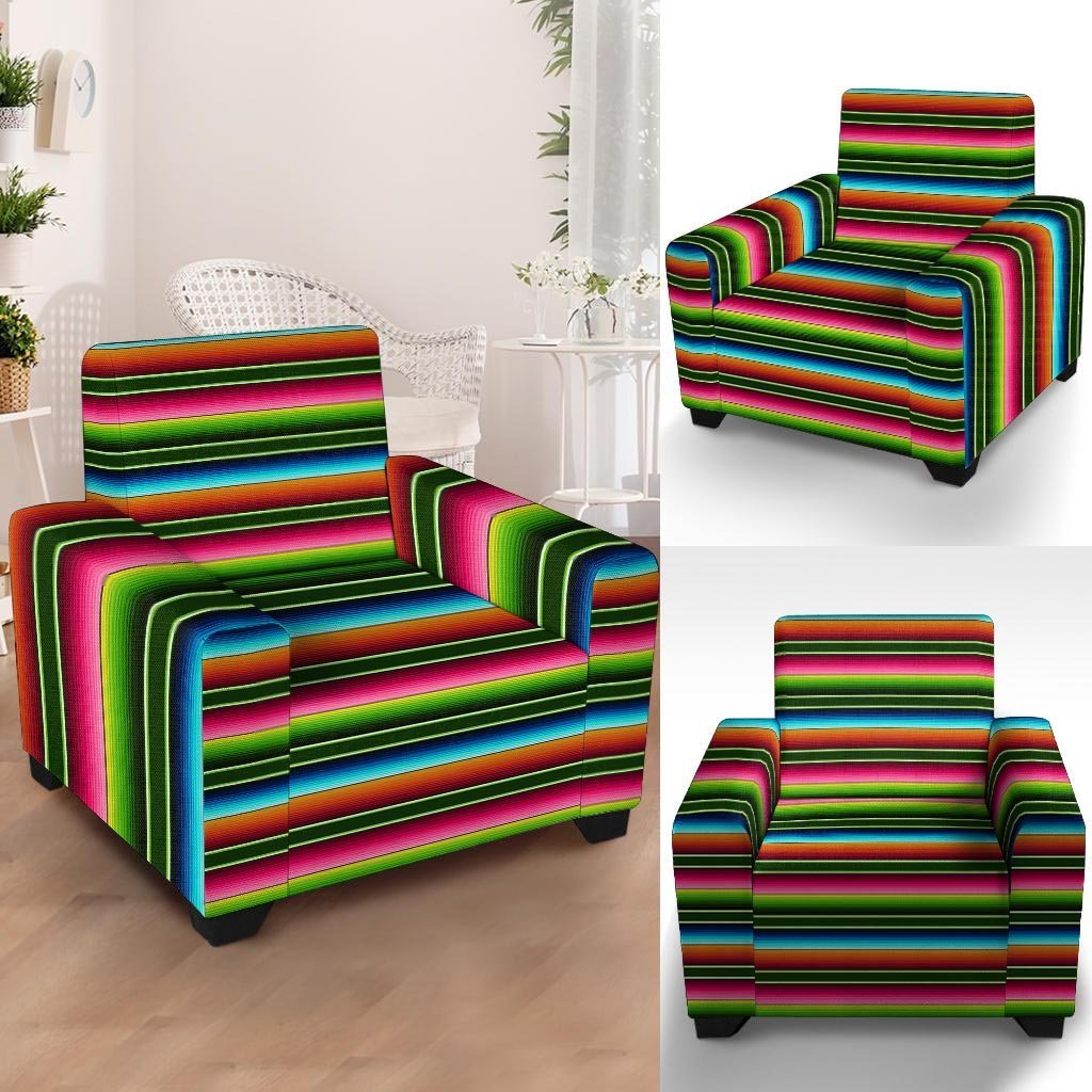 Serape Baja Mexican Armchair Cover-grizzshop