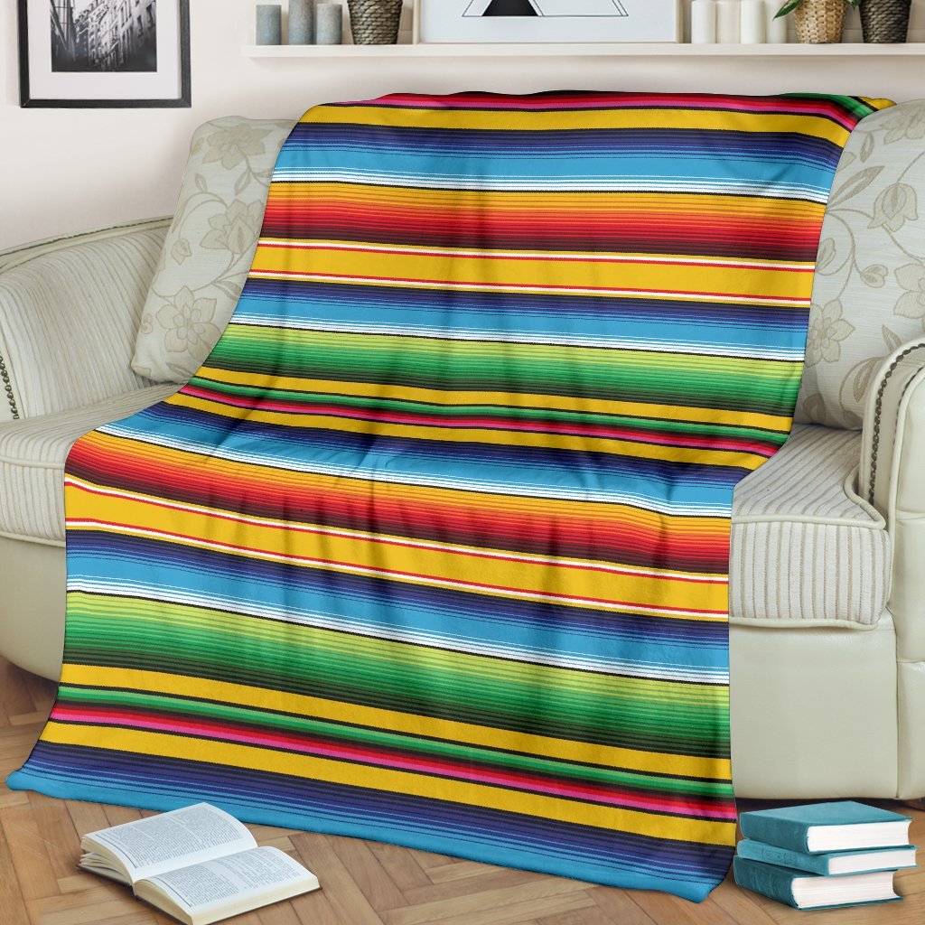 Serape Baja Mexican Blanket Pattern Print Blanket-grizzshop