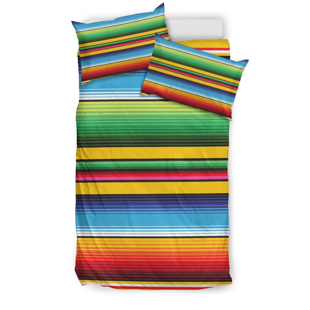Serape Baja Mexican Blanket Pattern Print Duvet Cover Bedding Set-grizzshop