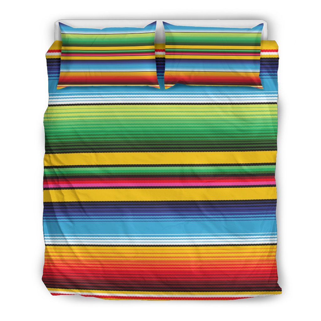 Serape Baja Mexican Blanket Pattern Print Duvet Cover Bedding Set-grizzshop