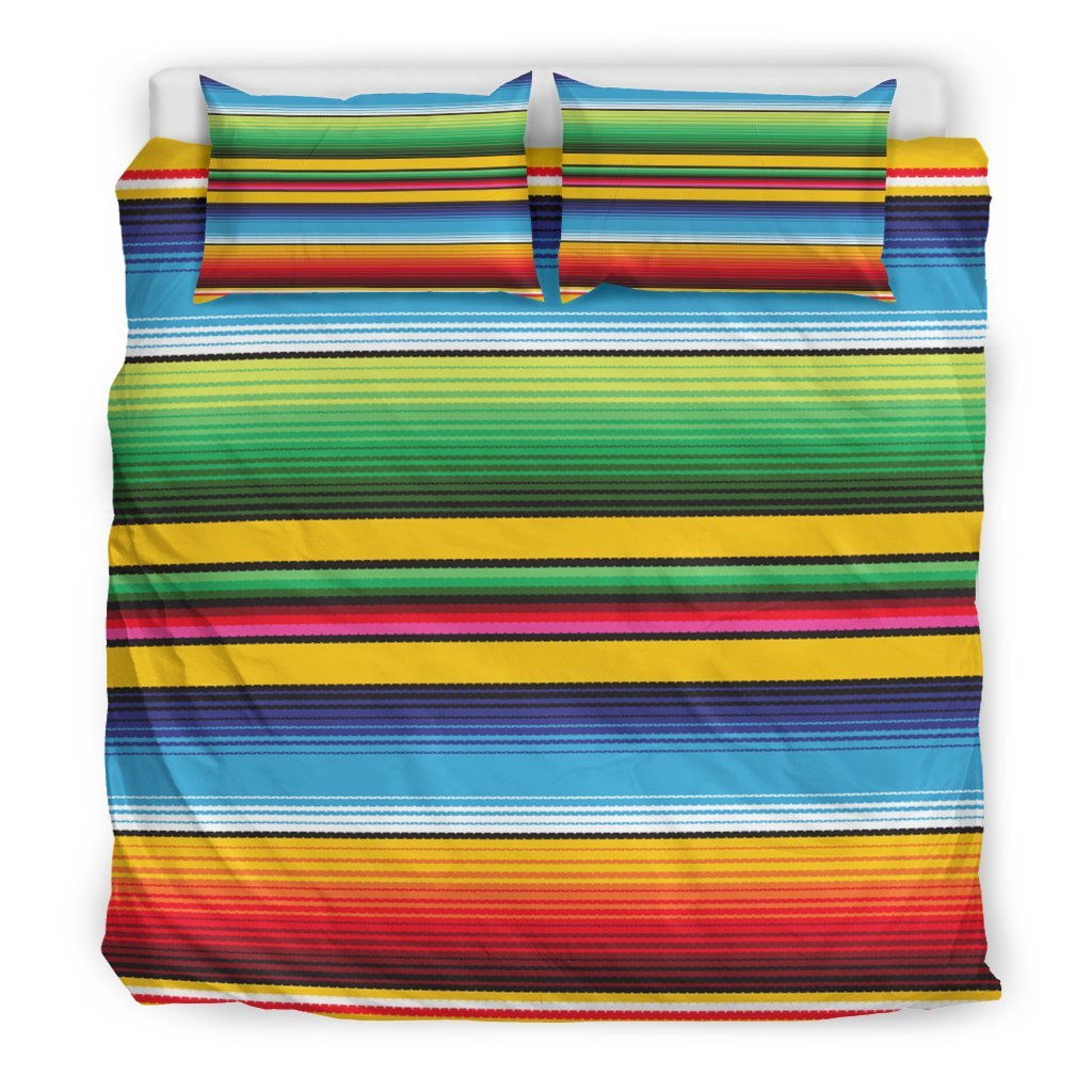Serape Baja Mexican Blanket Pattern Print Duvet Cover Bedding Set-grizzshop